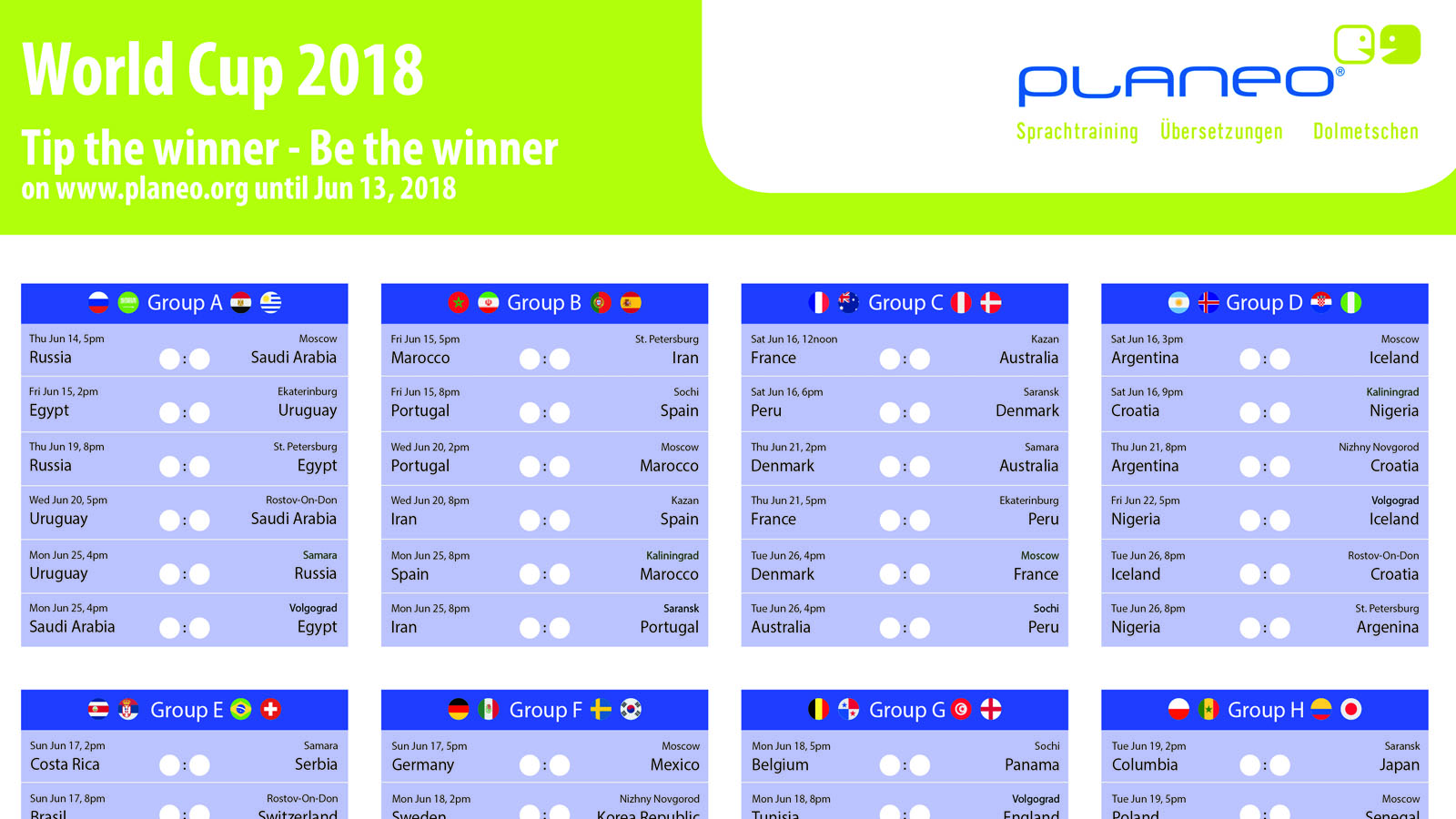 Tip the winner - Be the winner!